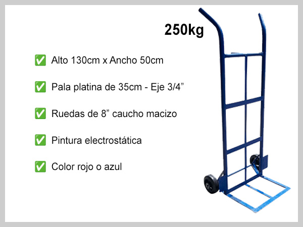 Carretilla metálica plana x 250kg