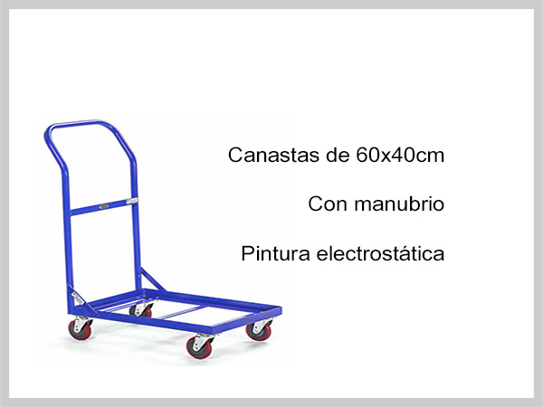 Carretilla portacanastas con manubrio