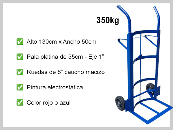 Carretilla metálica curva x 350kg